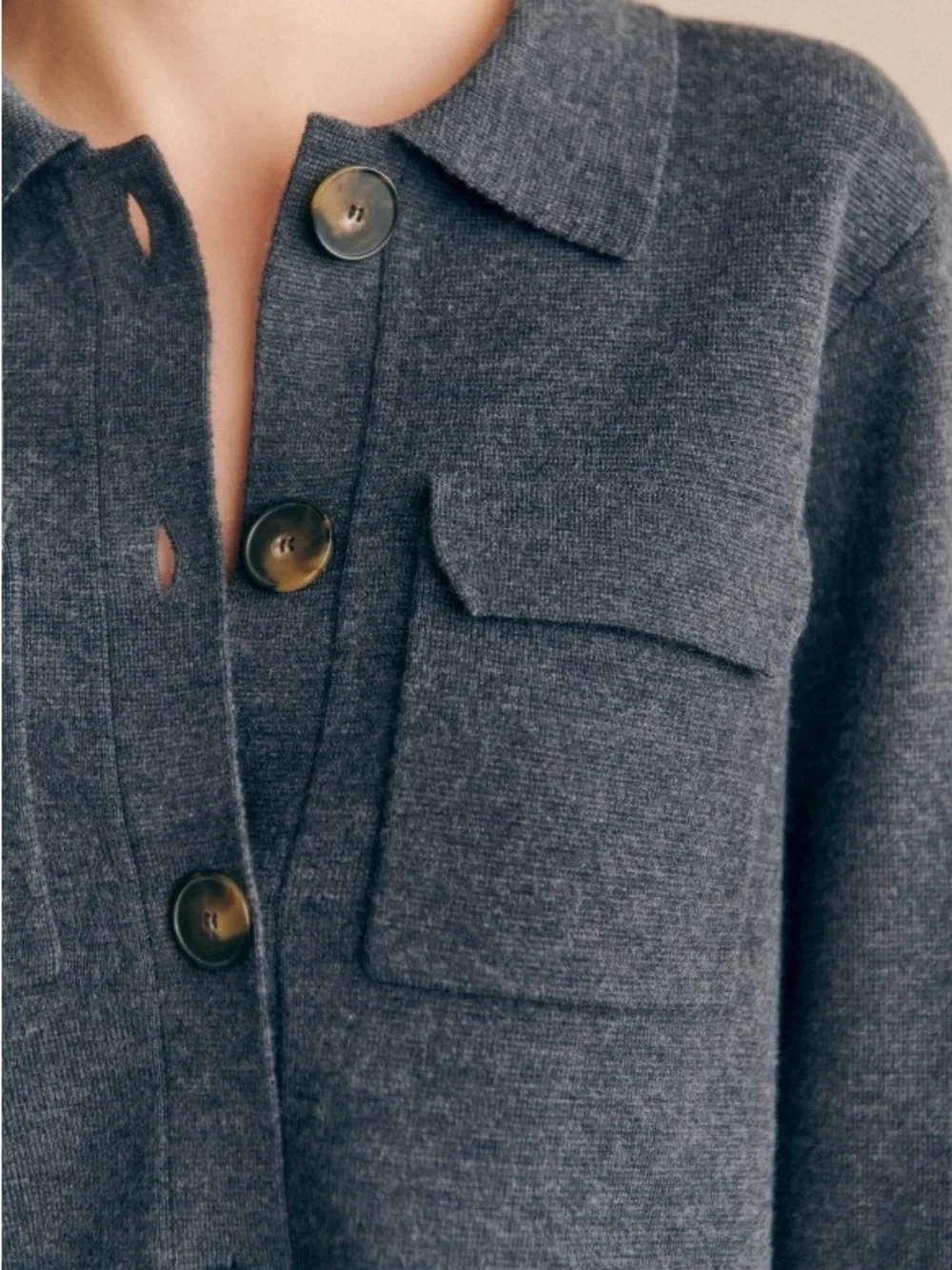 Sezane Anthracite Grey Betty Cardigan, BNWT, Size L - Picture 2 of 11